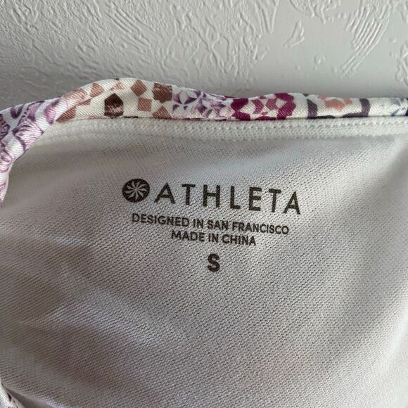 Athleta Printed Halter Swim Top Small | Adjustable Boho Bikini Top Summer Beachw - Picture 3 of 8